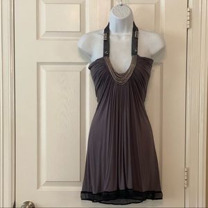 SOLD - Sky Brand Dress Size small gray with beads